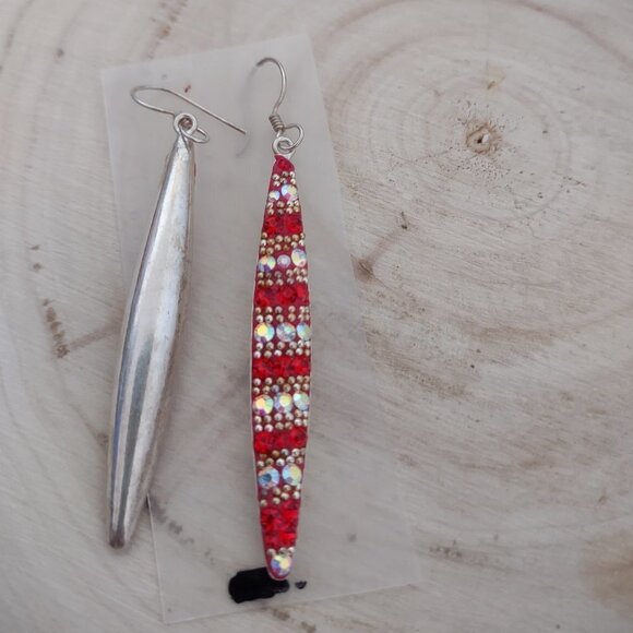 New 925 sterling silver Drop Earrings‎ Red and White Stone Fashion Jewelry - Picture 4 of 6
